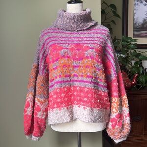 Fate Floral Bubble Sleeve Sweater